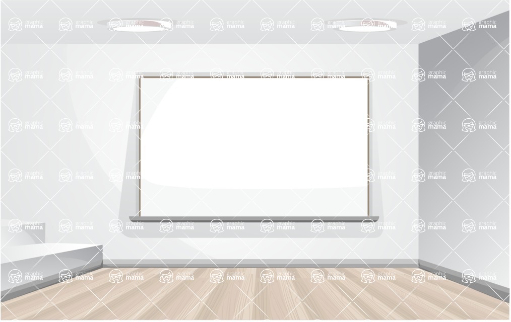 Room Backgrounds Vector Collection - Realistic Office Room Vector Background